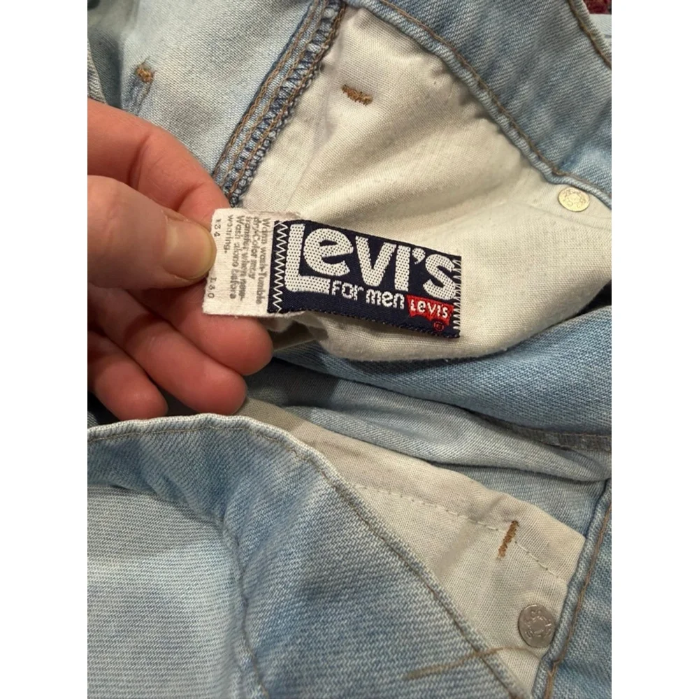 Levi’s 1850 San Francisco Heritage Orange Tab Wide Leg Jeans Light Wash